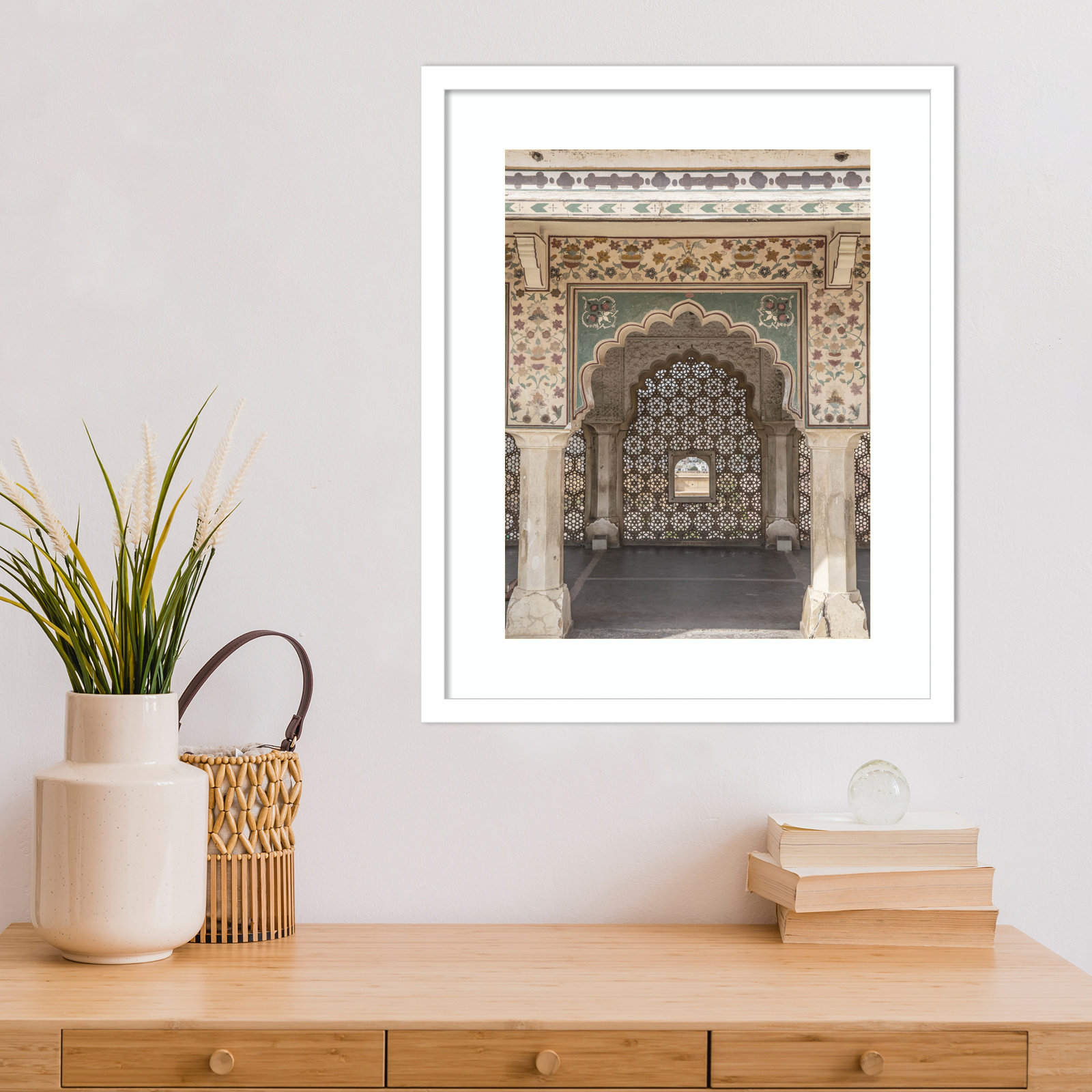 Daisey "Desert Palace" Print, White, 21" H x 17" W