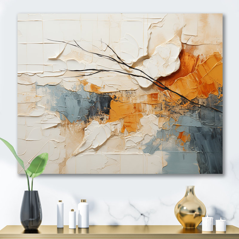 Minimalism Modern Scandinavian Serenity Canvas Painting Print, Wrapped Canvas, 34" H x 44" W, No Frame