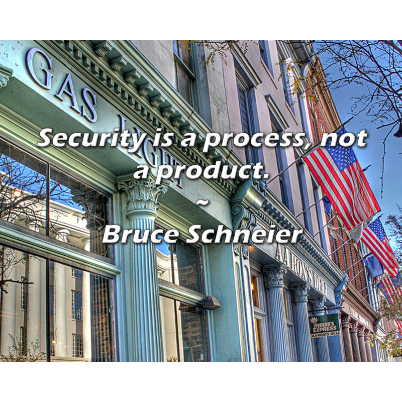 Artsy Quote "Security is a process, not a product." By Bruce Schneier Gallery Wrapped Canvas, 17" H x 24" W