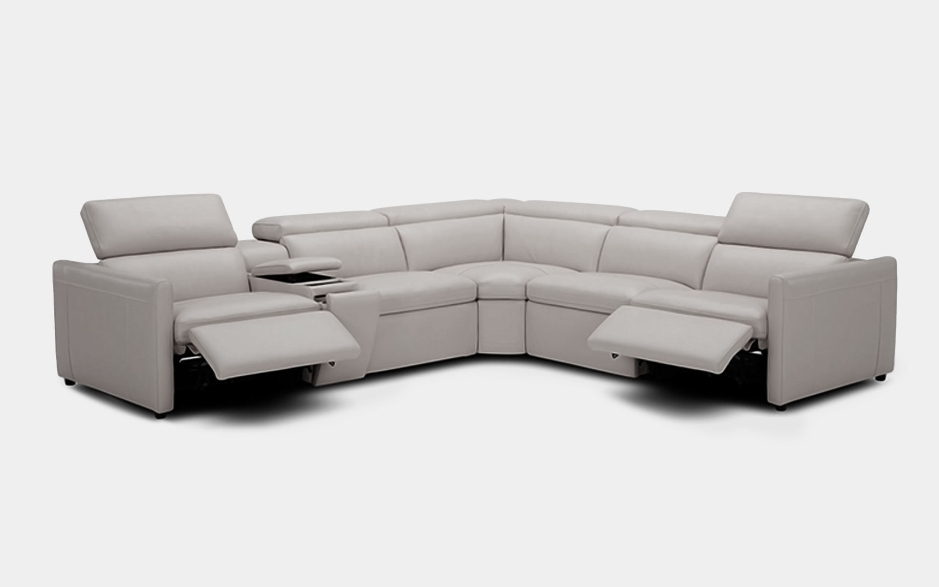 Genuine leather online power reclining sectional