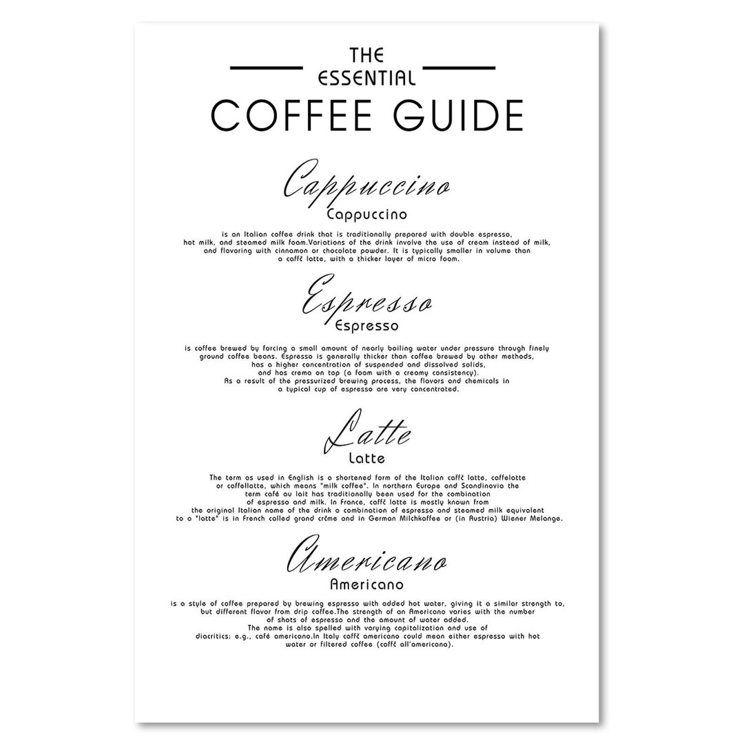 Guide Coffee - Typografie auf Leinwand