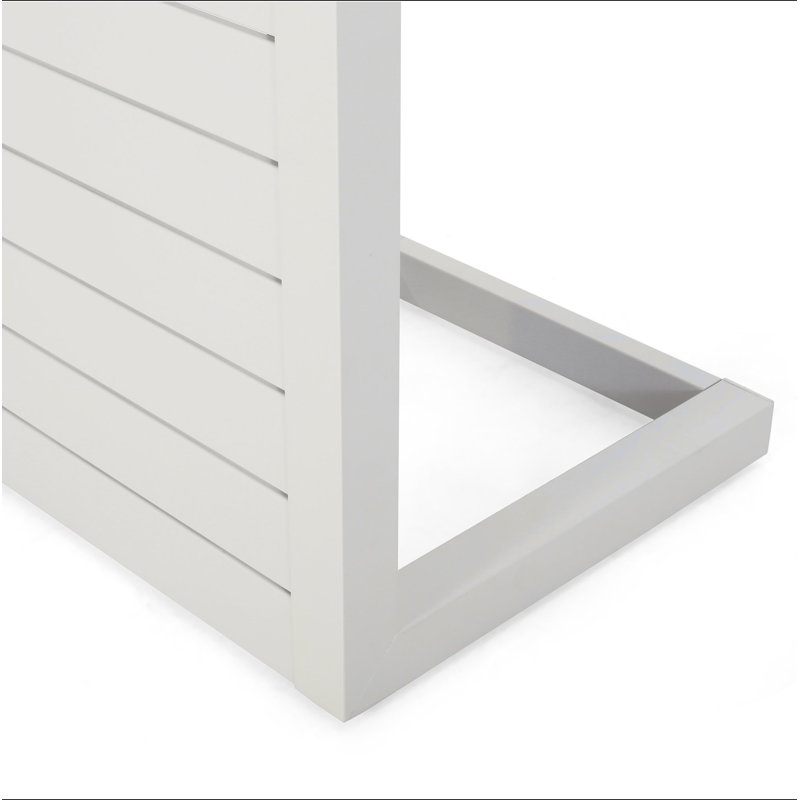Table en forme de C Cape Coral Alu - gris, Blanc