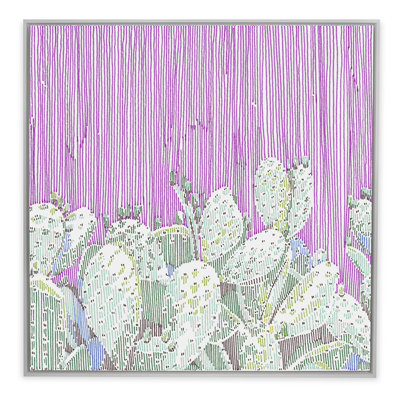 "Cactus in Stripes 3" par Natasha Marie - cadre flottant, impression sur toile