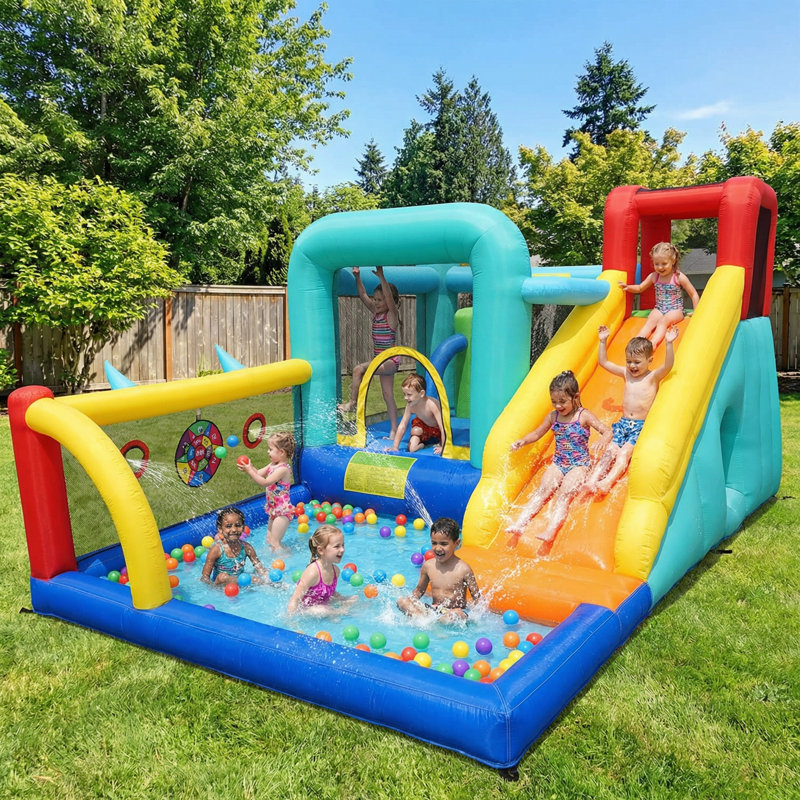 Parc aquatique gonflable multifonctionnel avec filet de sécurité haute densité