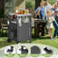 Chariot de barbecue extérieur avec rangement et table roulante pour accessoires de barbecue