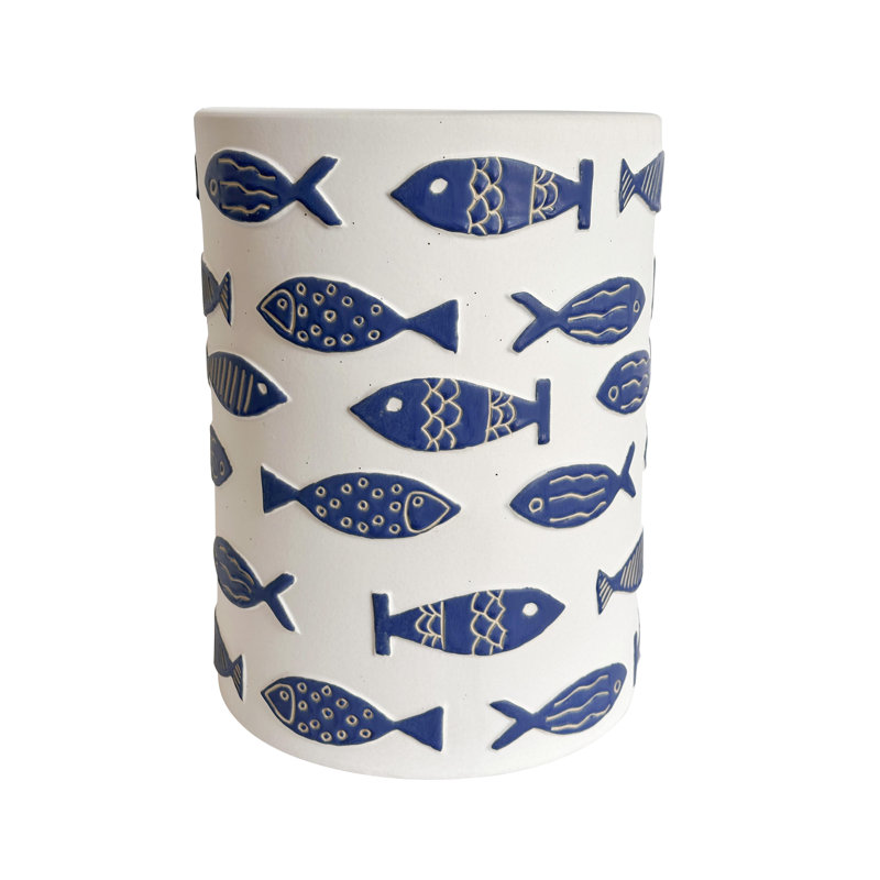 Table Tempest en céramique avec poisson bleu