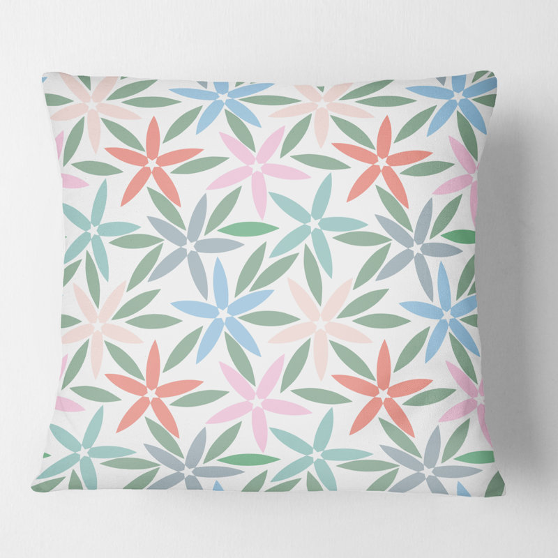 Coussin décoratif rétro à motif floral rétro III, 18 po x 18 po