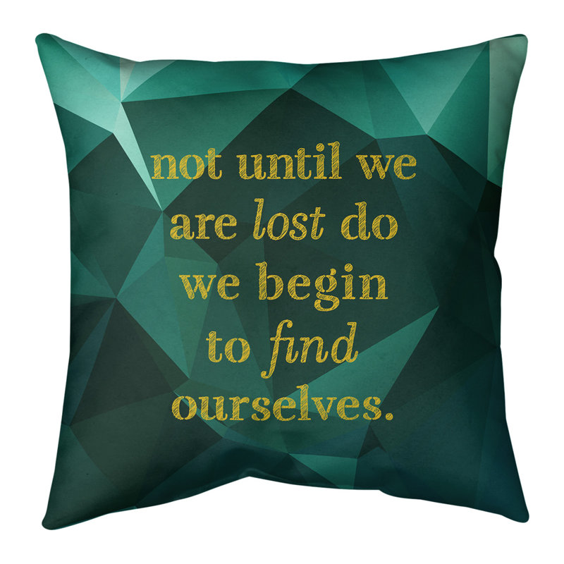 Coussin artificiel «Faux Gemstone Find Yourself», 20 po x 20 po, Émeraude / doré, Housse de coussin seulement - sans coussin