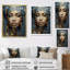 «Blue and Gold African Woman Portrait», art africain sur toile-762705109-762705117-803338864