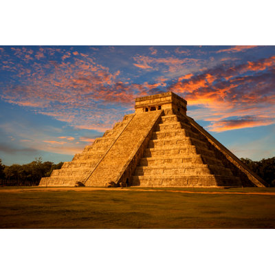 El Castillo (Kukulkan Temple) Of Chichen Itza At Sunset, Mexico by Joseignaciosoto - Wrapped Canvas Print