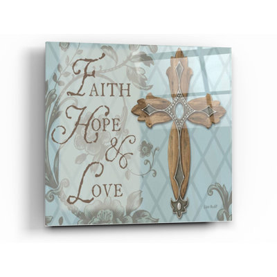 «Faith Hope Love» par Lisa Audit, art mural en verre acrylique