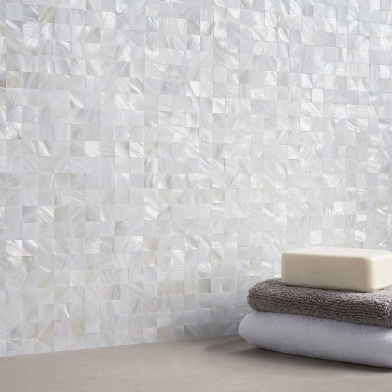 Serene 1x1 Square Polished Pearl Mosaic Tile