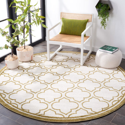 Ammundsen Geometric Ivory/Light Green Area Rug