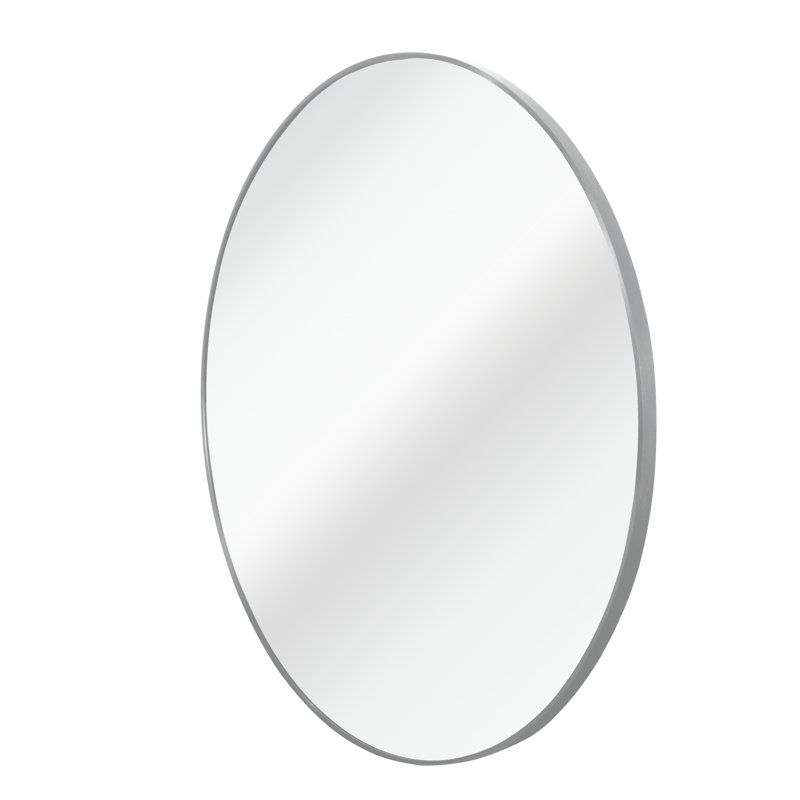 Metal Oval Mirror, Black, 36" x 36"