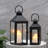 Breakwater Bay Set of 2 Black Decorative Lanterns 17.5inch&13.5inch Metal Candle Lanterns