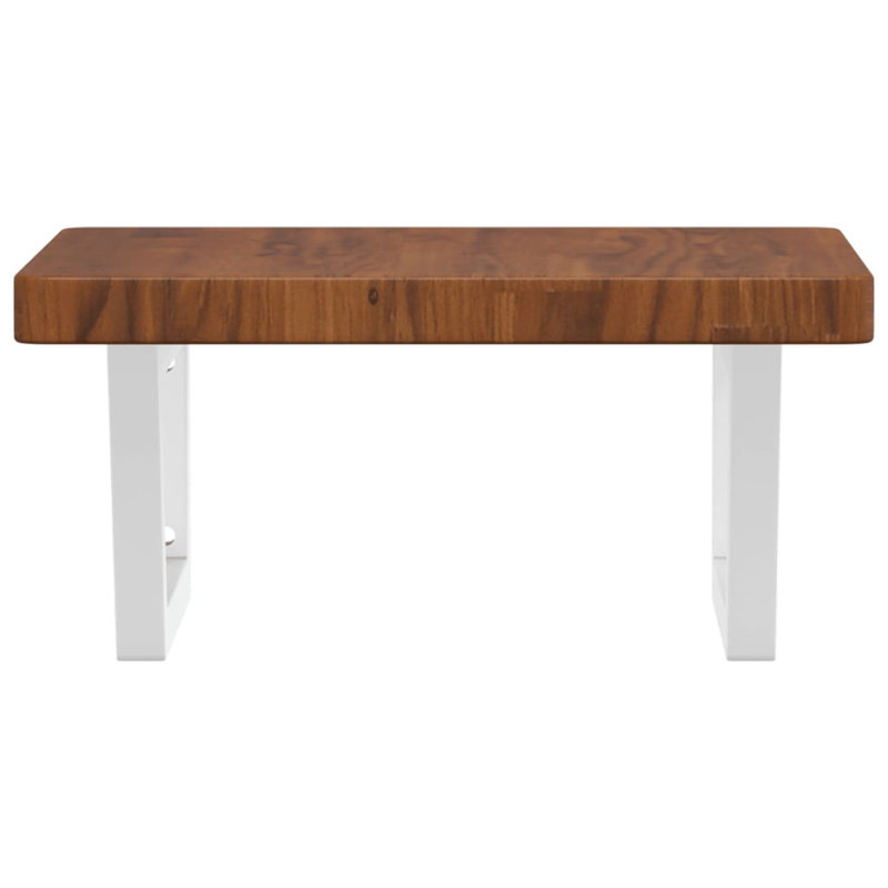 Ashya 50cm Solid Wood Bathroom Vanity Top, Dark Oak/White