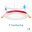 Ensemble de plafonniers encastrés à DEL de 4 pouces Infibrite, résistant au feu pendant deux heures, lumière du jour 5000 Kelvin, finition blanche, 9 watts, 750 lumens, intensité variable, indice d'humidité, ensemble de 6-123845390-123845391-123845392