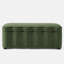 Modern Wavy Green Velvet Upholstered Storage Stool