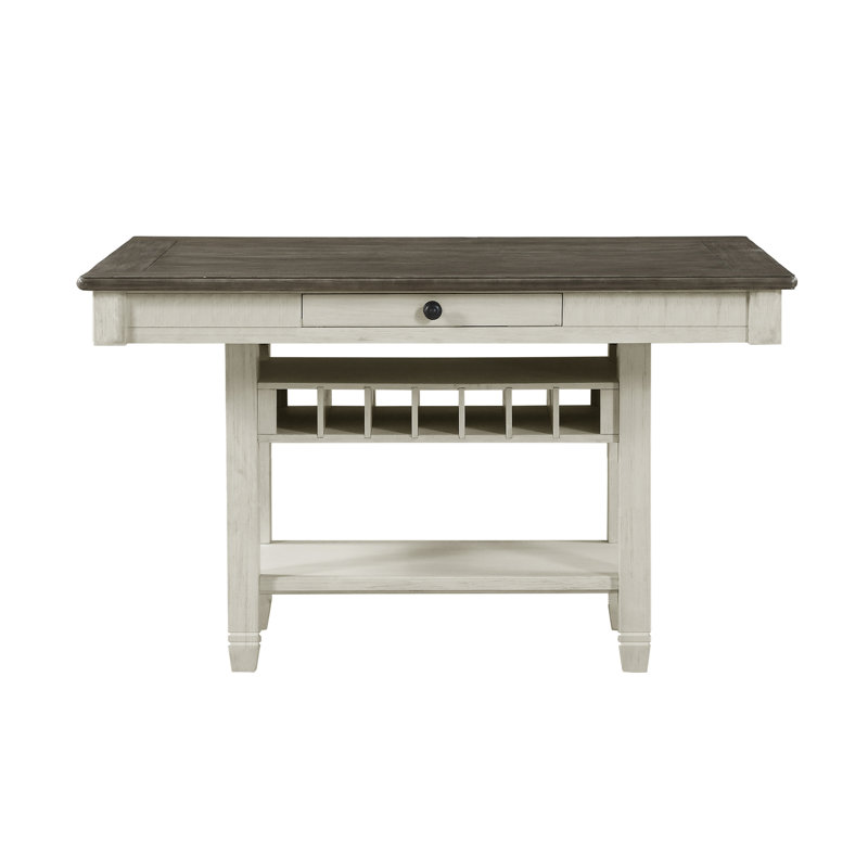Ensemble de 5 tables à hauteur de comptoir et 4 tablettes à 4 tiroirs et 4 chaises à hauteur de comptoir, Blanc antique