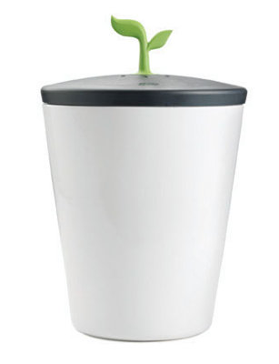 Chef'n EcoCrock Counter Compost Bin, Black and White