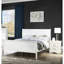 Lit contemporain en bois massif blanc pour chambre à coucher grand lit Joy Taille Pure