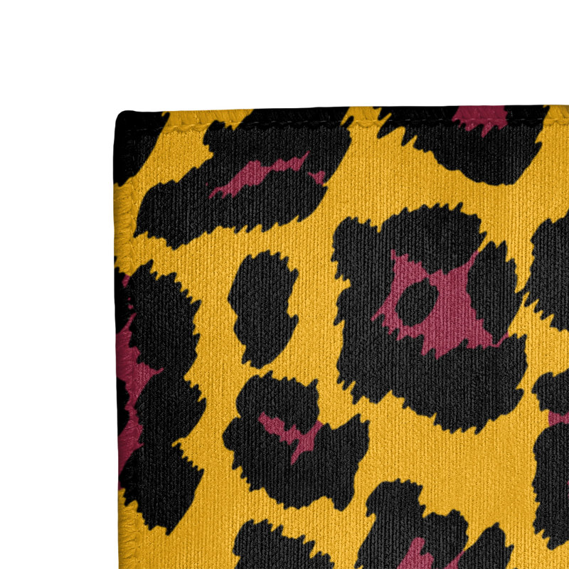 Imprimé animalier jaune/noir/rouge Tapis décoratif, Rectangle 4 pi x 6 pi
