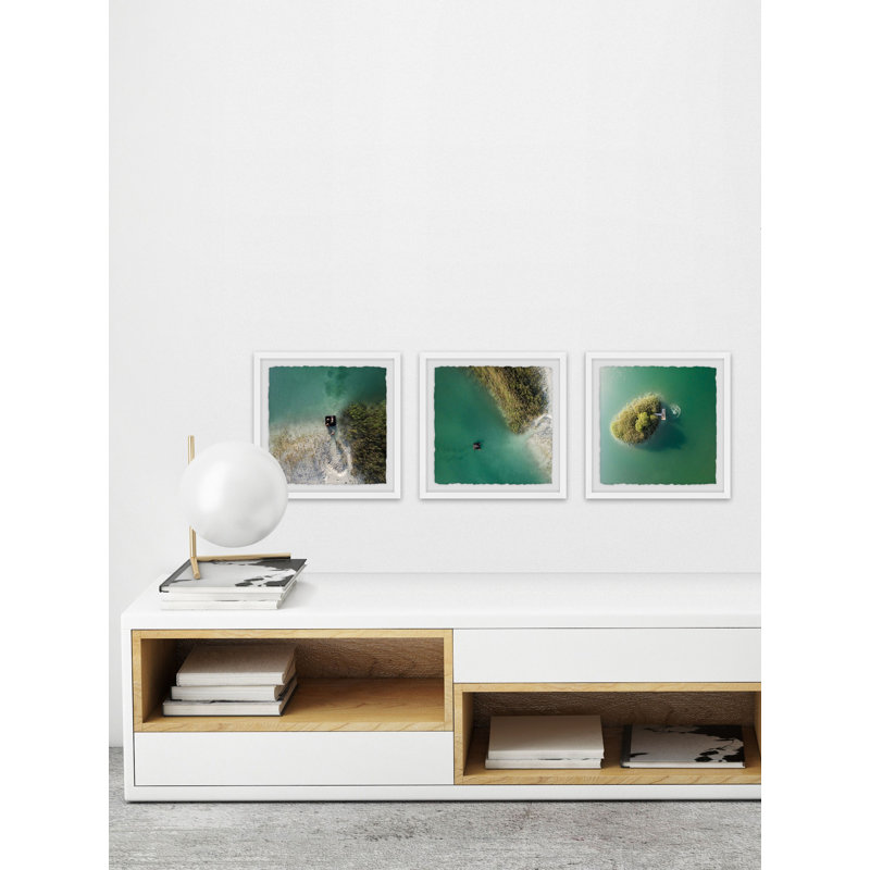 Calm Waters Triptych - ensemble de 3 reproductions de photos encadrées, H 12 po x l 12 po x P 1,5 po