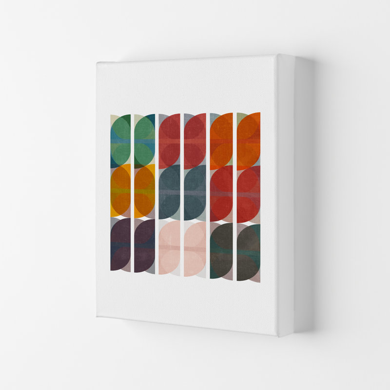 Mid Century Colourful Abstract A - Print, No Frame, 59cm H x 42cm W x 1cm D