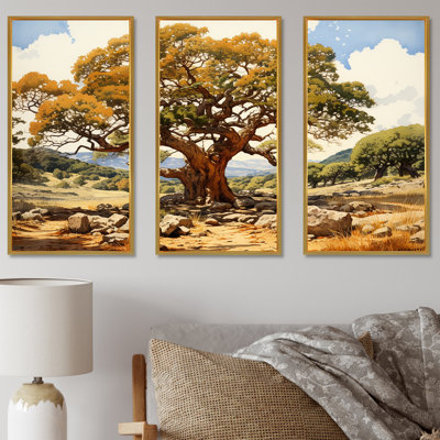 Tree Oaks Simplicity - ensemble de reproduction d'art mural chêne