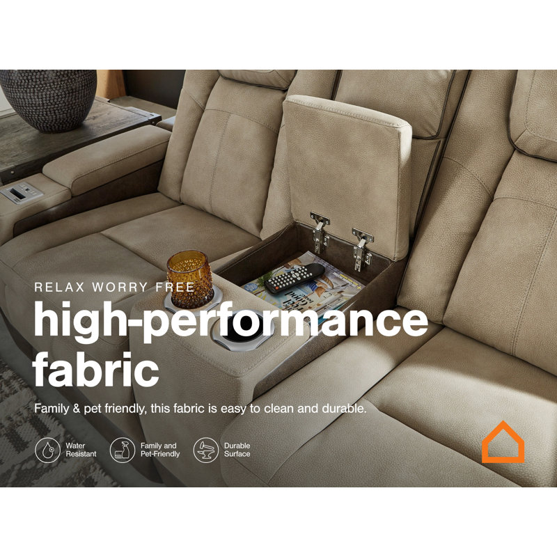 Next-Gen DuraPella Power Reclining Sofa and Loveseat, Gray
