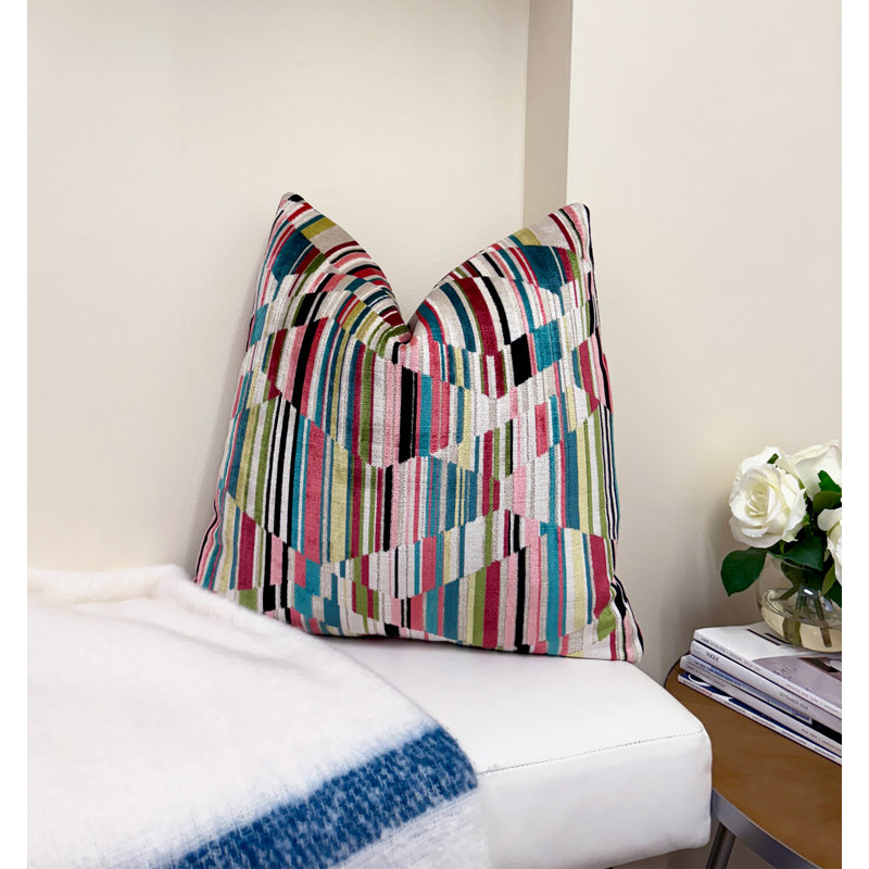 Housse de coussin en velours Spectrum, Carré 20 po, Rose