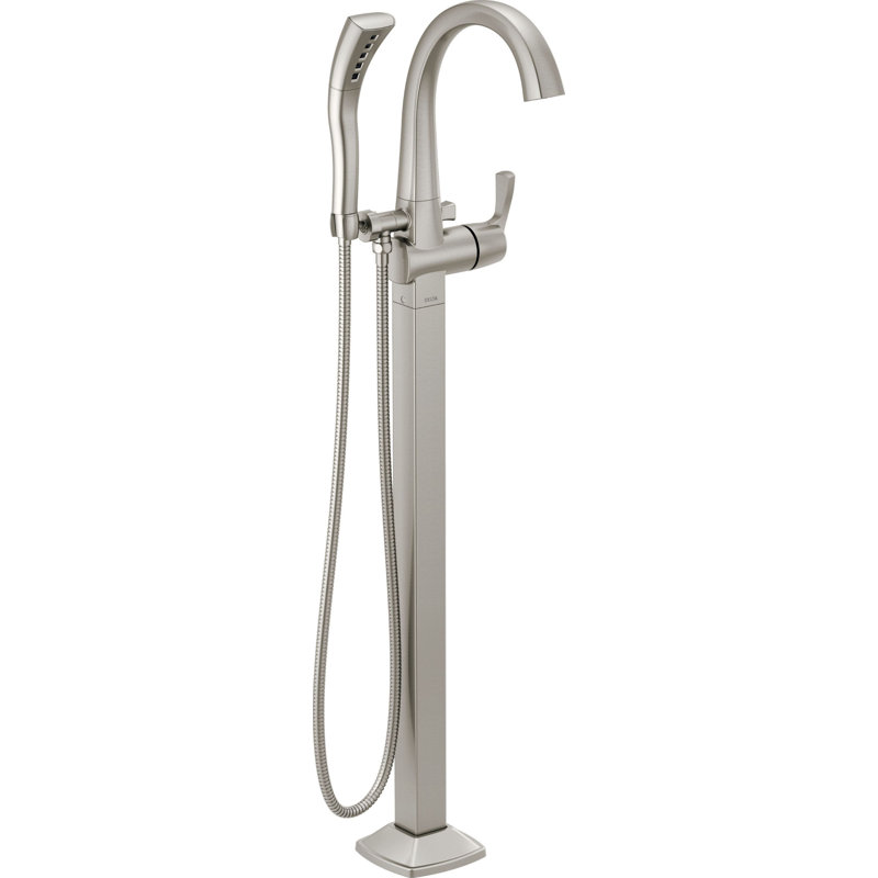 Garniture de robinet de baignoire sur pied à poignée simple Stryke, Inoxydable, Poignée levier