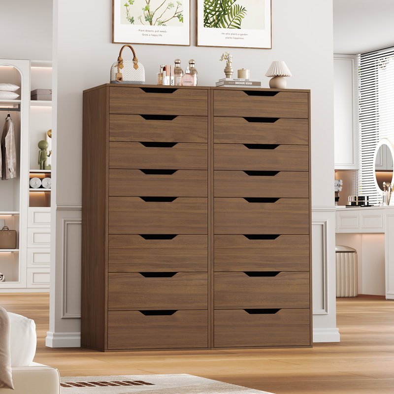 8 - Drawer Dresser Set, Brown