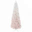 Sapin de Noël artificiel non éclairé 7 pi avec branches réalistes et base en acier, rose et blanc-1778375593