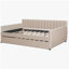 Lit de jour double rembourré avec support pour lit gigogne et lattes de bois, beige (Ancien SKU: LP000121AAA)-945355295
