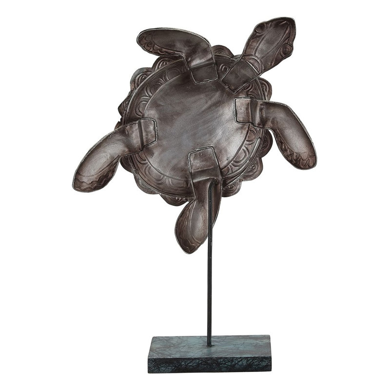 Figurine de volant en tortue sur pied en métal capiz shell Maximillian