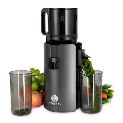 Ventray Cold Press Juicer, Large Feed Chute Masticating Juicer with Extended Extraction Tech for Vegetables & Fruits