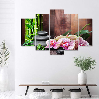 Orchid 5 Piece Wall Art Set on Canvas
