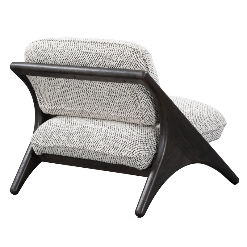 Georgia Accent Chair, Light Gray Polyester, Black