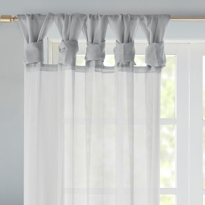 Paire de fenêtres transparentes Twist Tab, Gris clair, L 50,09 po x L 63,09 po