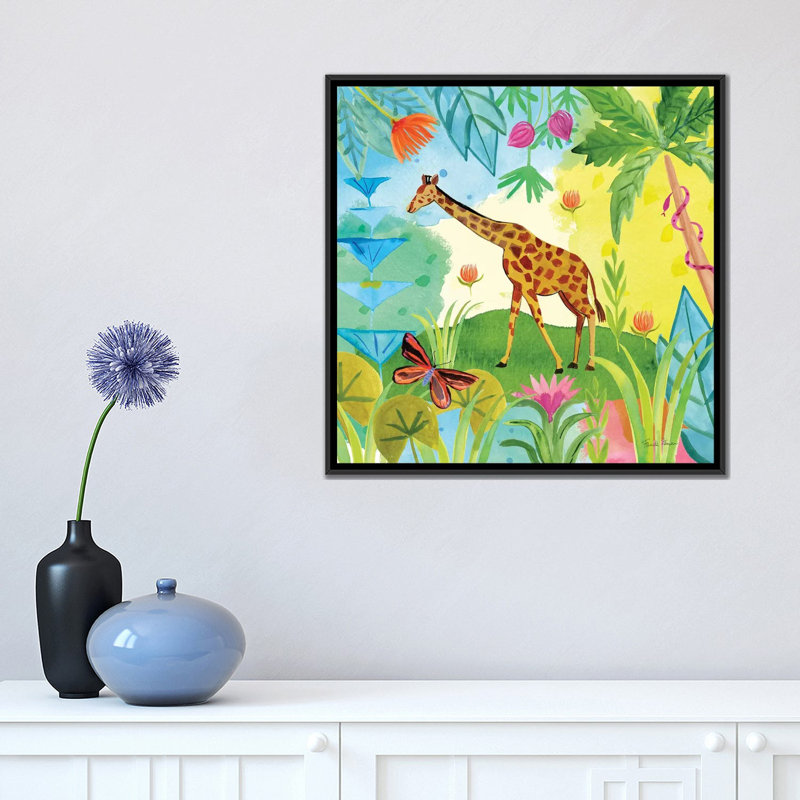 «The Big Jungle IV», reproduction sur toile, H 18 po x l 18 po x P 1,5 po, Toile avec cadre noir, Pas de tapis