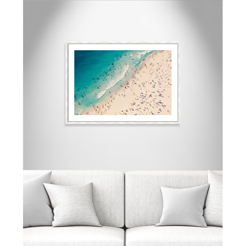 Summer Fun I, White Wood Framed Paper, 25.5" H x 35.5" W x 0.75" D