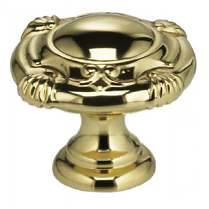 Poignée champignon surdimensionnée de 1 7/8 po de diamètre, Laiton poli, H 1,5 po x l 1,5 po x P 1,13 po