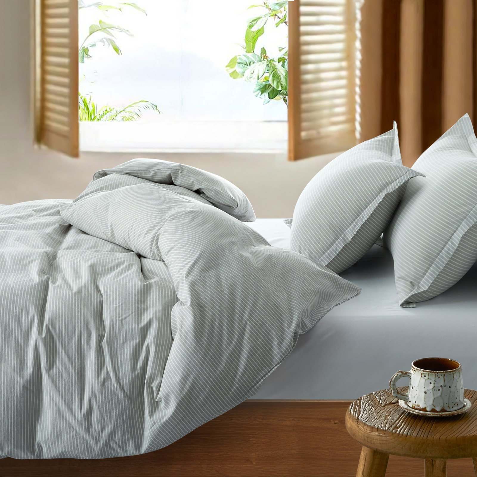 Allyssa Cotton Duvet Cover Set, Queen Duvet Cover + 2 Shams