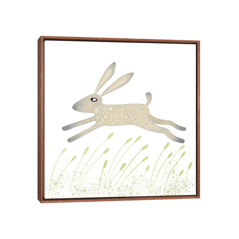 «Hare» par Nic Squirrell - impression d'art graphique, Toile classique avec cadre brun, H 26 po x l 26 po x P 1,5 po