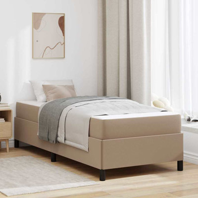  Structure de lit avec matelas en cappuccino 35,4 "x 78,7" en similicuir