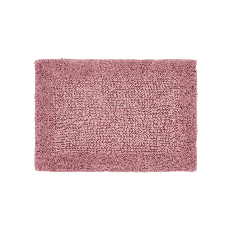 Moriceau 100% Cotton 2370 GSM Tufted Reversible Contour Rug & Toilet Lid Cover Set – Ultra Soft, Machine Washable, OEKO-TEX Certified, Ideal for Around Standard Toilets, Pink