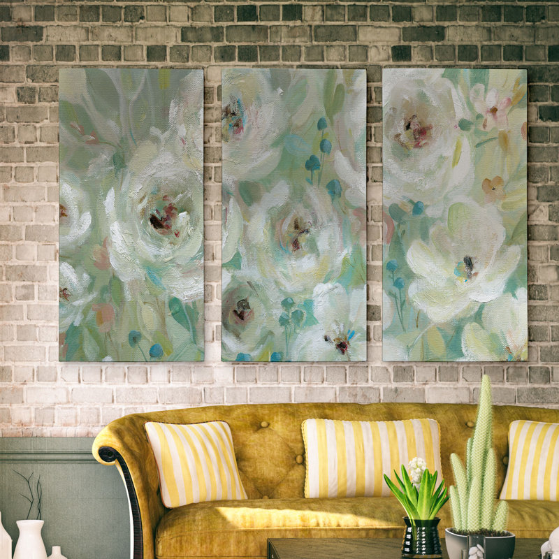 Pastel Symphony, ensemble de 3 reproductions d’art sur toile tendue, H 24 po x l 36 po x P 1,5 po