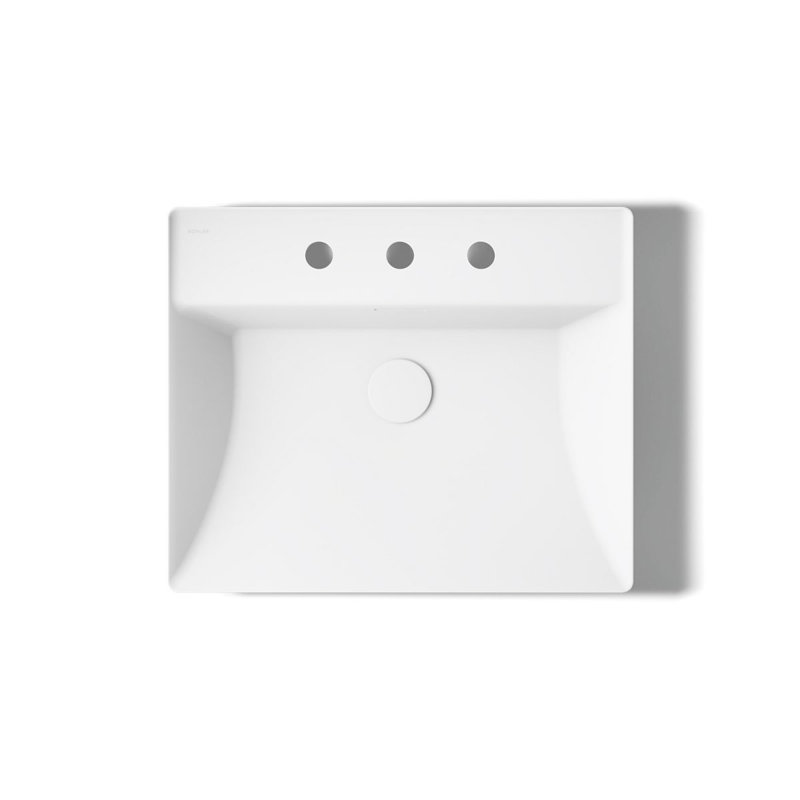 Brazn Rectangle Vessel Bathroom Sink, White, White, 4" Centers