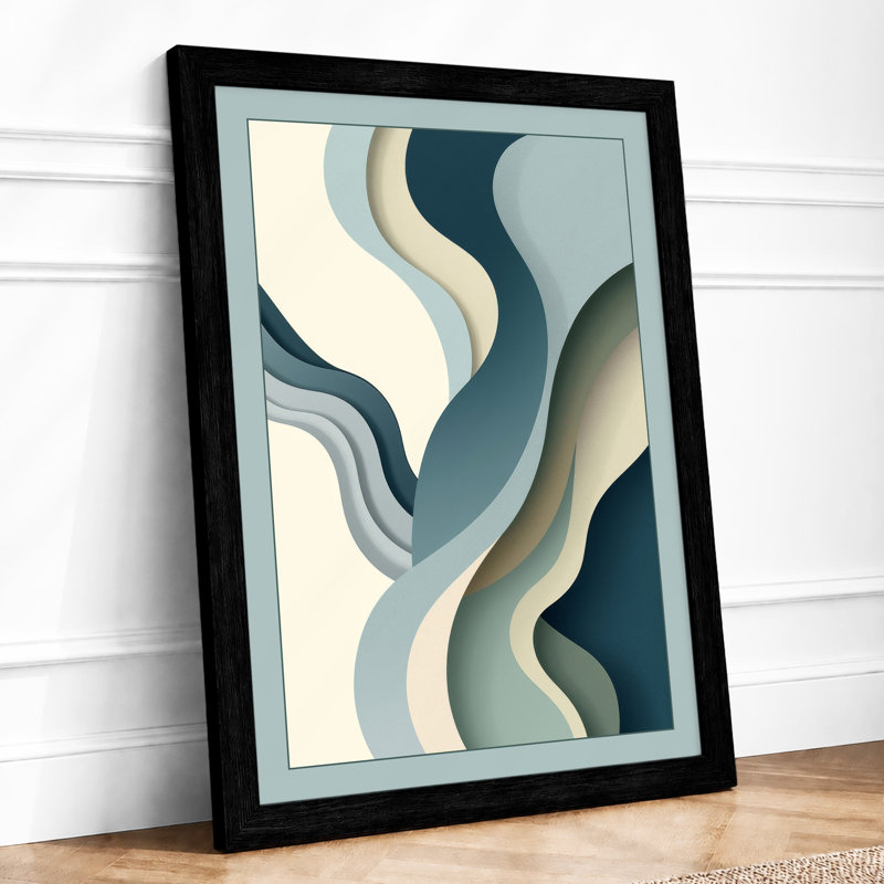 Layered Tidal Forms Minimalist - Print, A1 - 84.1 x 59.4 cm, Black